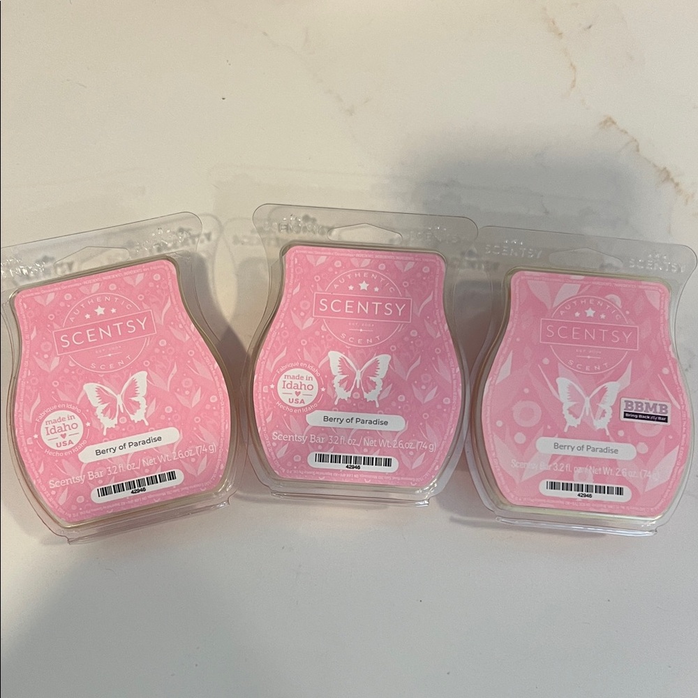 Scentsy Berry of Paradise Wax Bars - Light Pink Set of 3